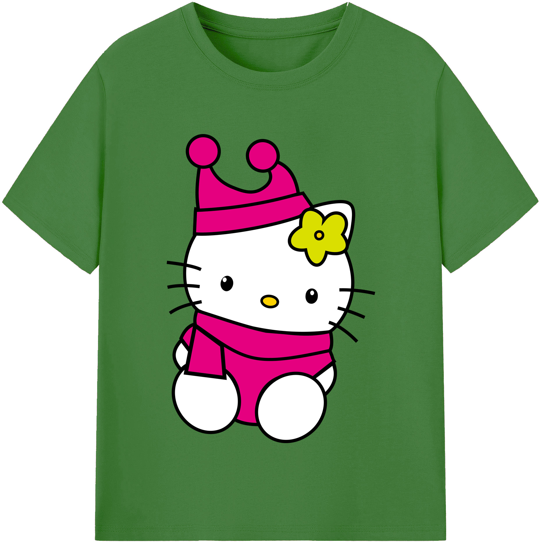 （画像用） Hello Kitty ハローキティ レディースカジュアルプリントTシャツ（綿100％）